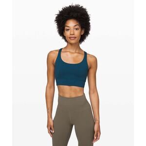 Lululemon Energy Bra Long Line Night Diver Size 8 Excellent Condition